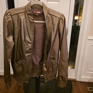 Max Rave Metallic Bronze Bomber Jacket. Vintage. S